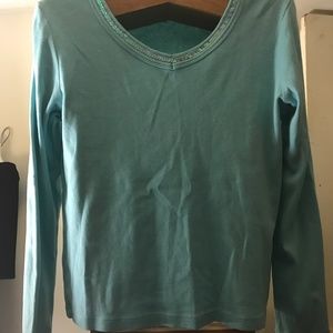 Christopher Banks green long sleeve sequin around